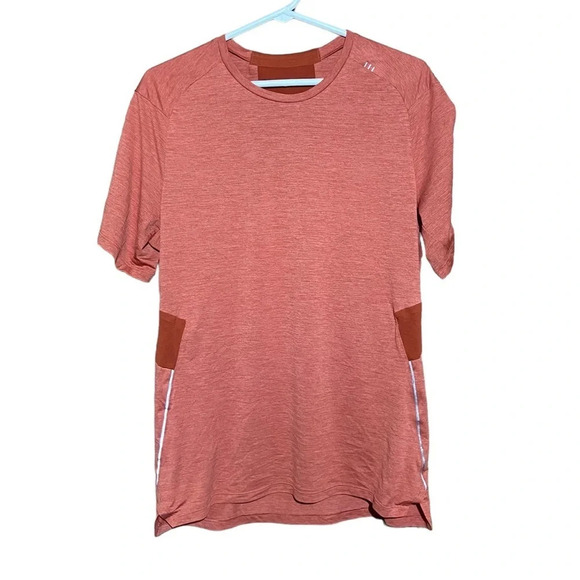 Lululemon Fast & Free Short Sleeve Orange and Red‎ Men's Size Small - Picture 1 of 4
